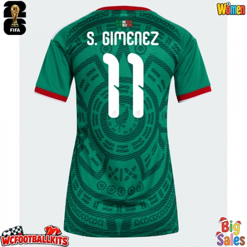 Mexico Santiago Gimenez #11 Replica Home Stadium Shirt for Women World Cup 2026 Short Sleeve
